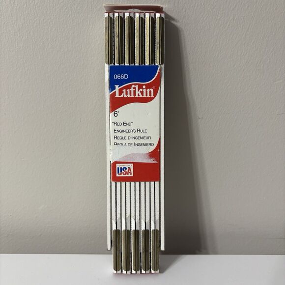 LUFKIN No. 066D “Red End” Rule 6 ft Extension Folding Wood Measure USA NEW - Picture 1 of 3